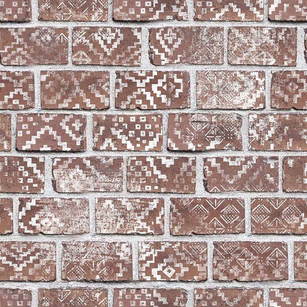 R15231 Decorated Bricks Red Home Mural by Rebel Walls