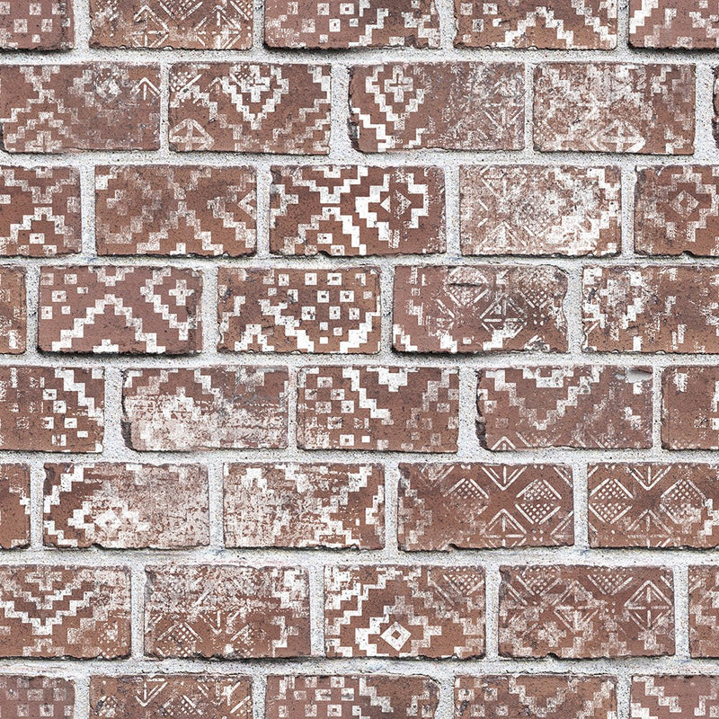 R15231 Decorated Bricks Red Home Mural by Rebel Walls