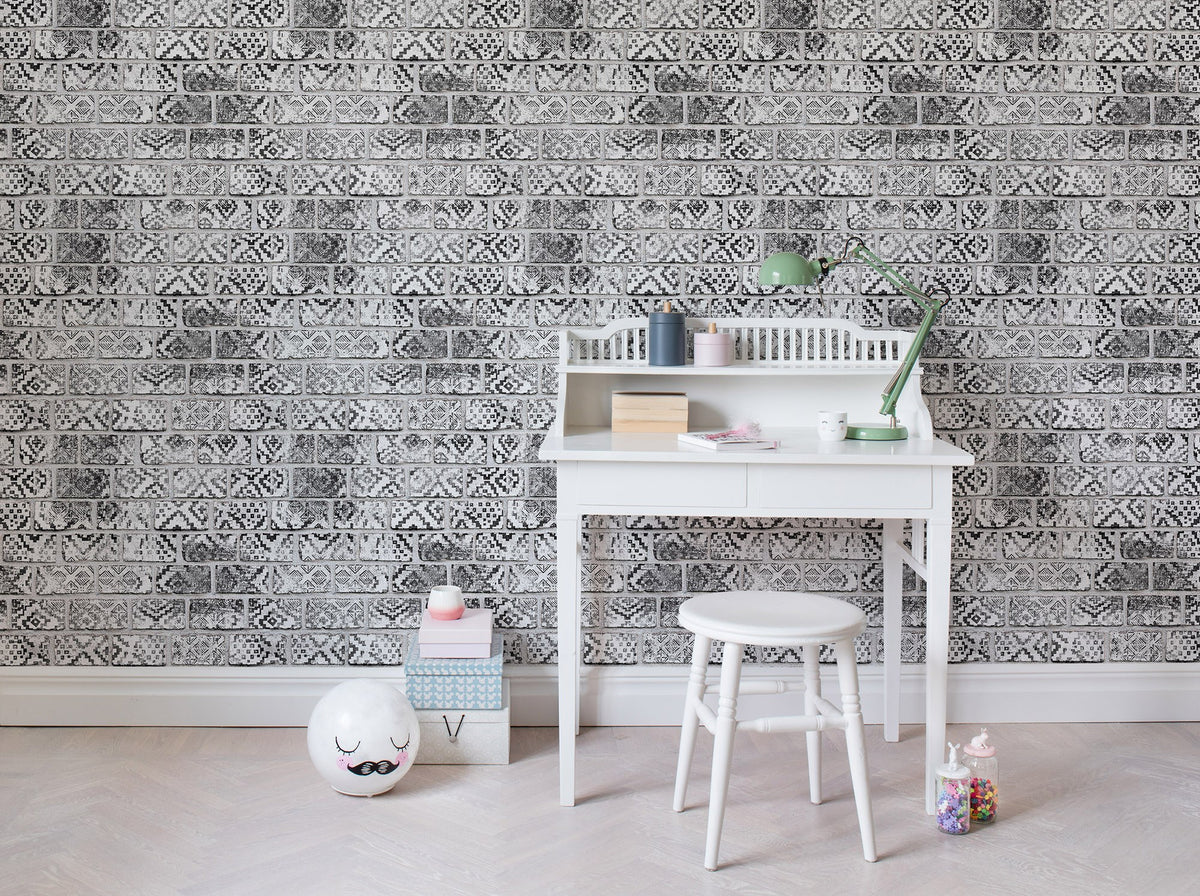 R15232 Decorated Bricks Home Mural by Rebel Walls