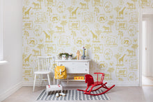 R15272 Animal Party Yellow Home Mural by Rebel Walls