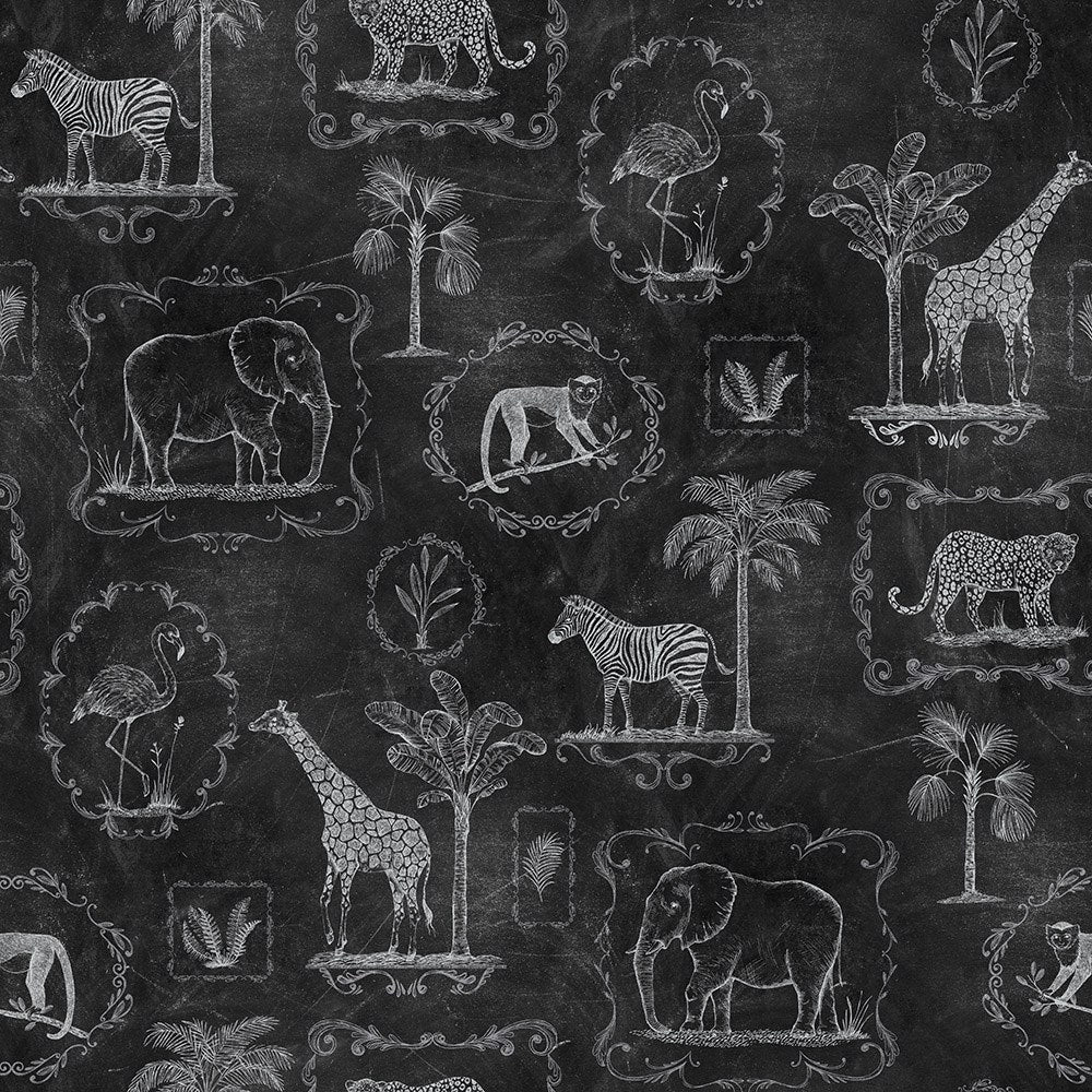 R15273 Animal Party Blackboard Home Mural by Rebel Walls