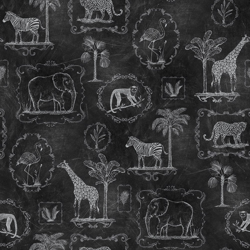 R15273 Animal Party Blackboard Home Mural by Rebel Walls