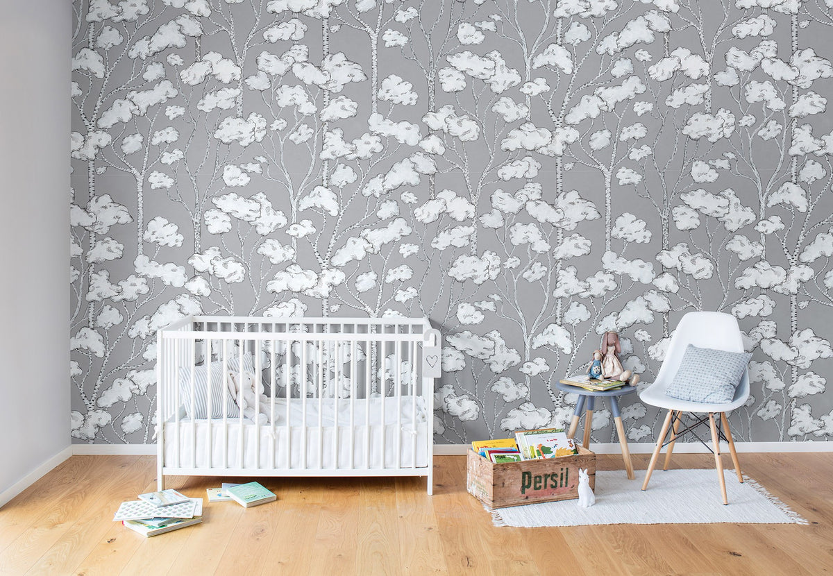 R15332 Animal Tree Gray Home Mural by Rebel Walls