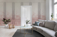 R15381 Patinated Panels Dusty Pink Mural by Rebel Walls