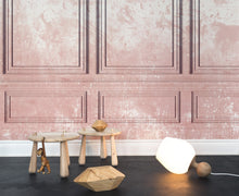 R15381 Patinated Panels Dusty Pink Mural by Rebel Walls