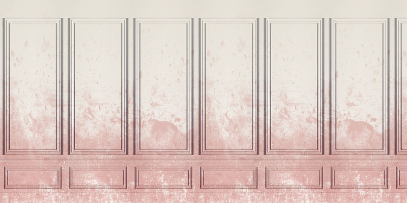 R15381 Patinated Panels Dusty Pink Mural by Rebel Walls