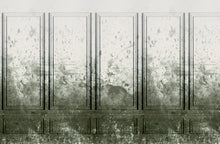 R15382 Patinated Panels Moss Palette Mural by Rebel Walls