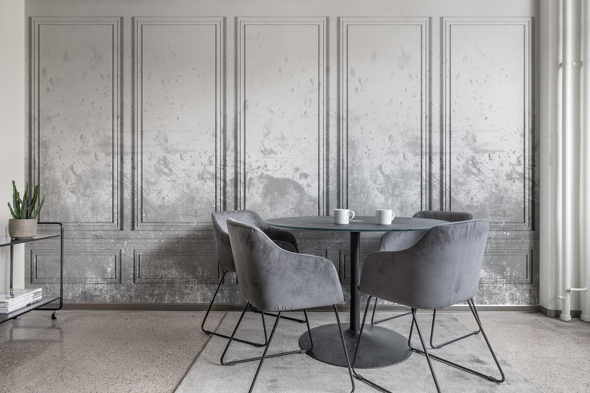 R15383 Patinated Panels Smoke Palette Mural by Rebel Walls