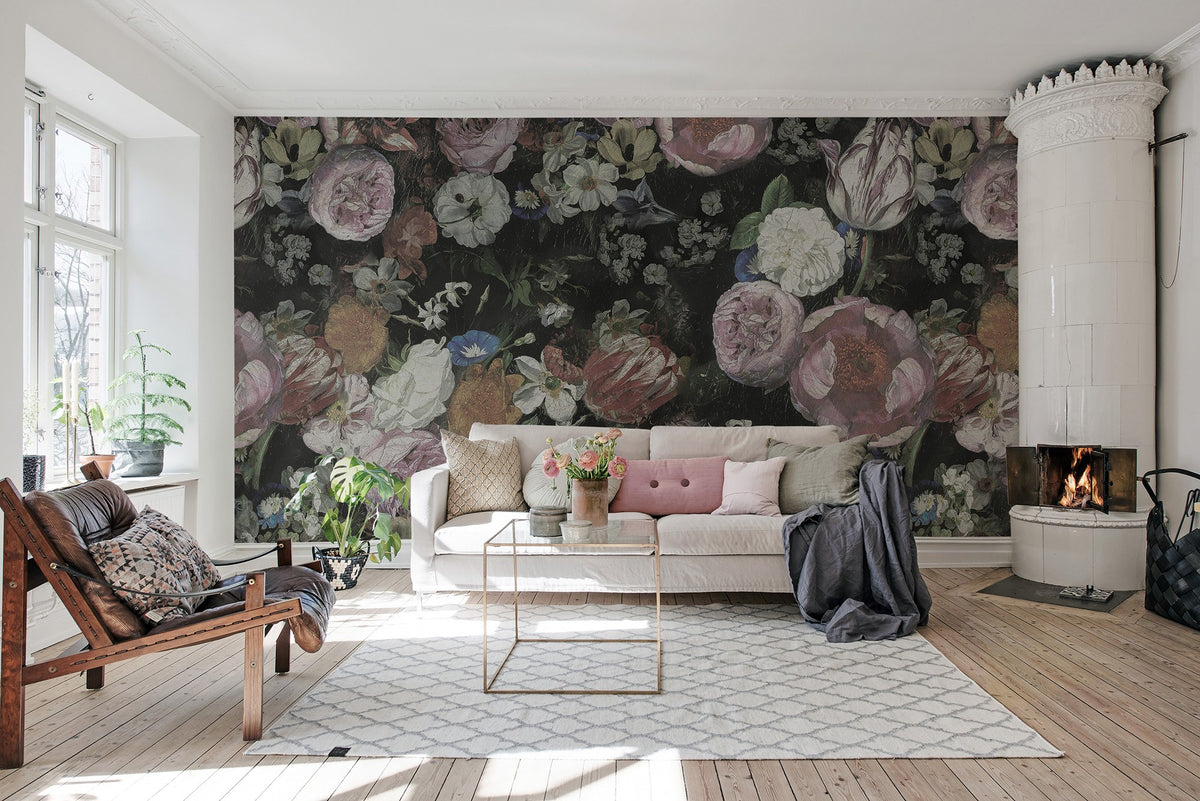 R15391 Blooming Dusty Pink Mural by Rebel Walls