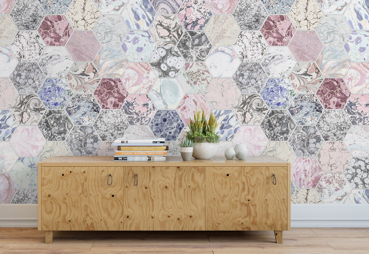 R15401 Mixed Memories Dusty Pink Mural by Rebel Walls