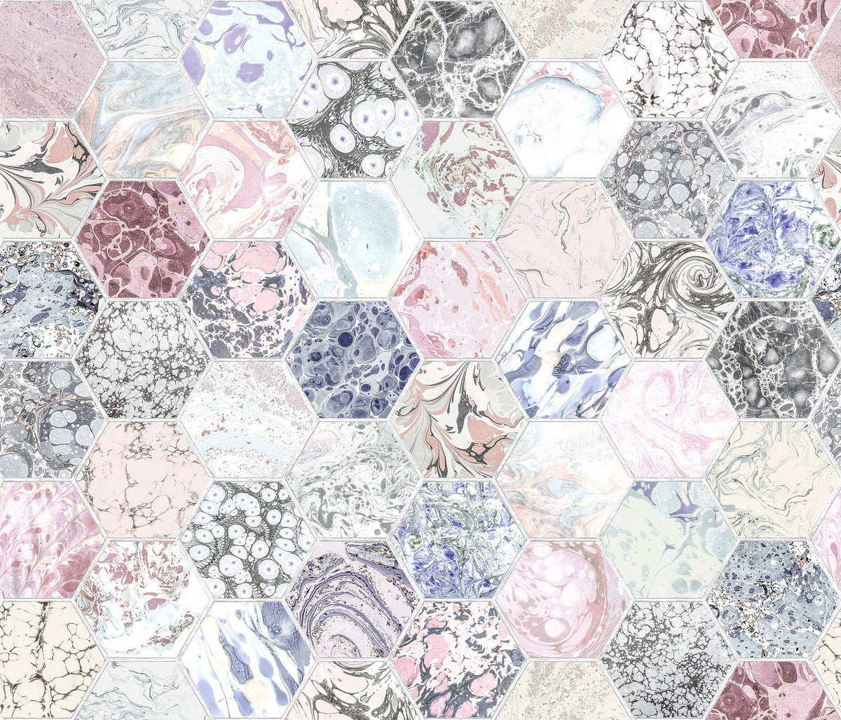 R15401 Mixed Memories Dusty Pink Mural by Rebel Walls