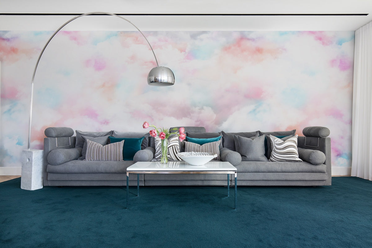 R15411 Coral Clouds Dusty Pink Mural by Rebel Walls