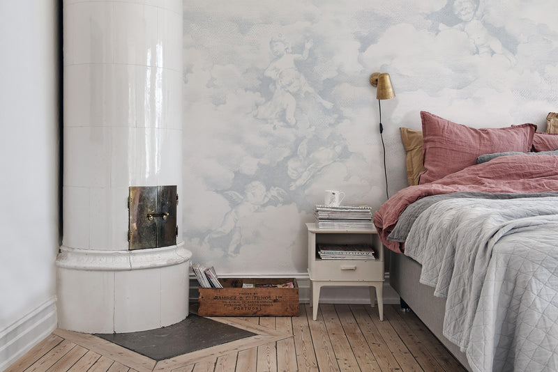 R15432 Chubby Cherubs Blue Palette Mural by Rebel Walls