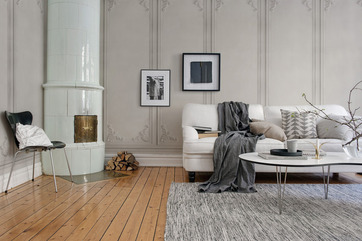 R15441 French Panels Ashes Eclectic Dash Mural by Rebel Walls