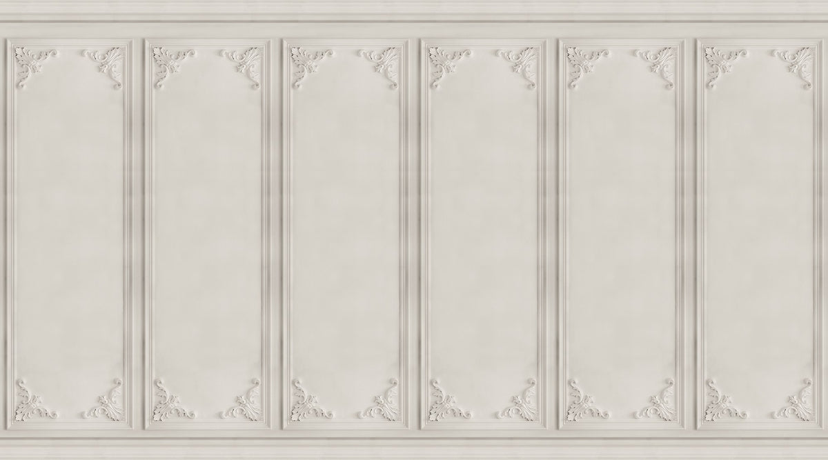R15441 French Panels Ashes Eclectic Dash Mural by Rebel Walls