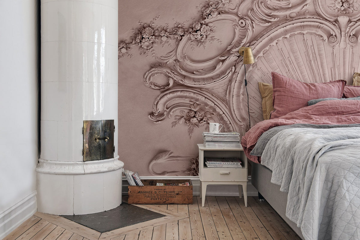 R15483 Stucco Gloria Dusty Pink Palette Mural by Rebel Walls