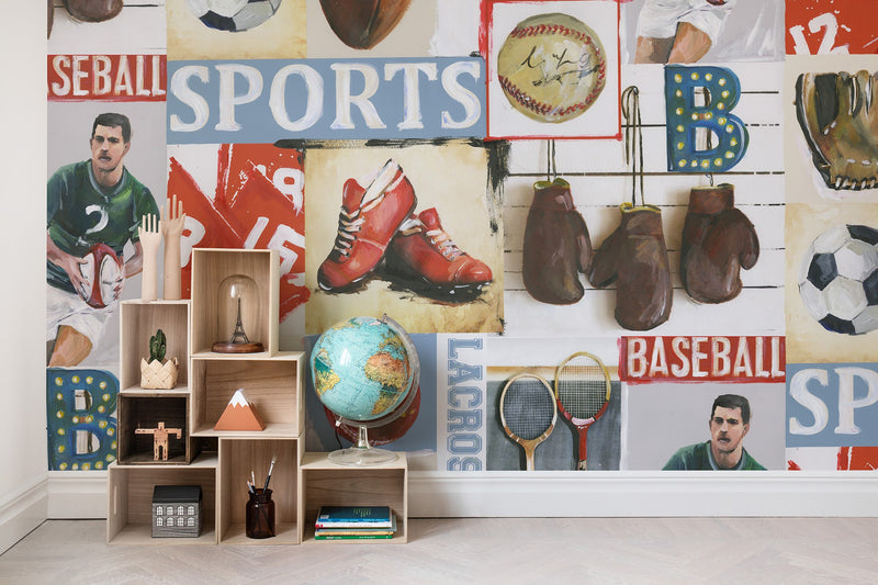R15561 Sports Junkie Palette Mural by Rebel Walls