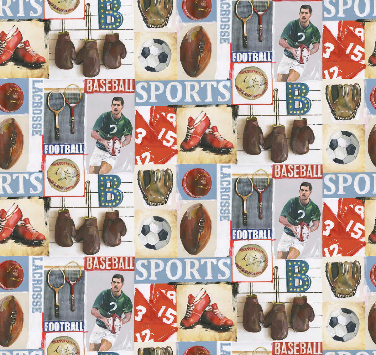 R15561 Sports Junkie Palette Mural by Rebel Walls