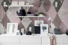 R15571 Big Harlequin Plum Palette Mural by Rebel Walls