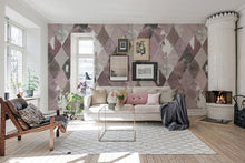 R15571 Big Harlequin Plum Palette Mural by Rebel Walls