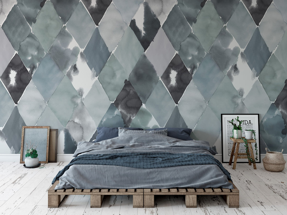 R15572 Big Harlequin Breeze Palette Mural by Rebel Walls