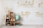 R15592 Horse Herd Gold Palette Mural by Rebel Walls