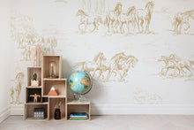R15592 Horse Herd Gold Palette Mural by Rebel Walls