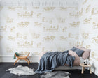 R15592 Horse Herd Gold Palette Mural by Rebel Walls