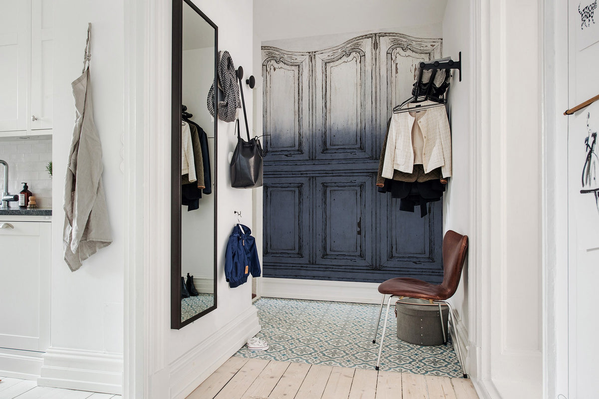 R15602 Parisian Panels Dip Dye Blue Palette Mural by Rebel Walls