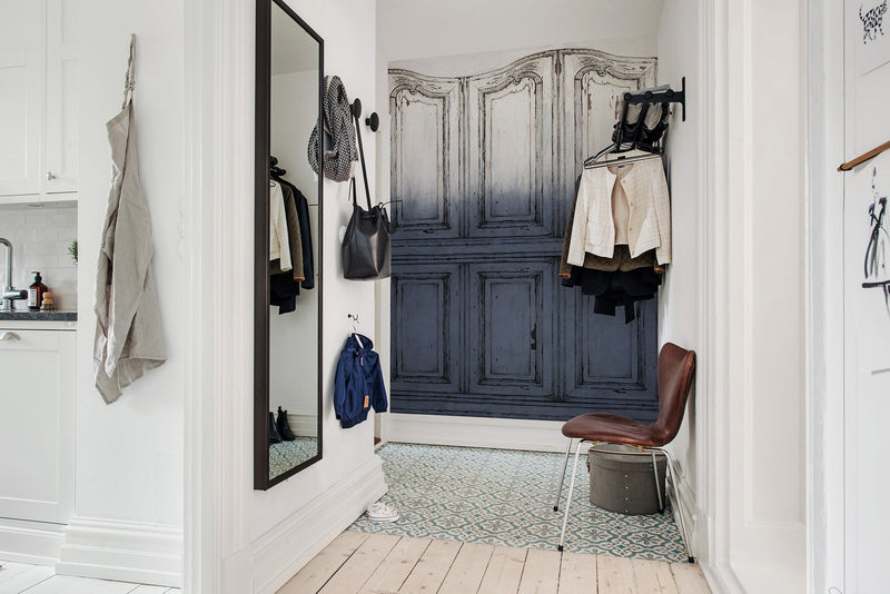 R15602 Parisian Panels Dip Dye Blue Palette Mural by Rebel Walls