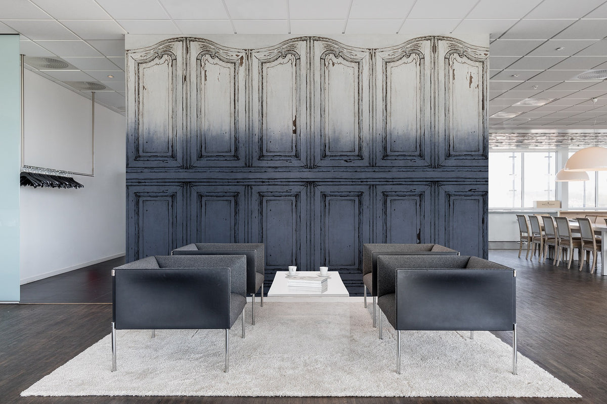 R15602 Parisian Panels Dip Dye Blue Palette Mural by Rebel Walls