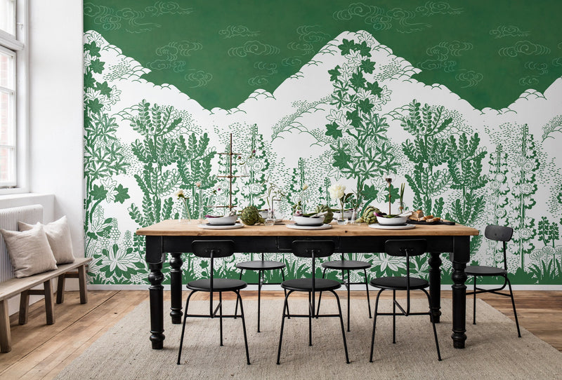 R15721 Eden Green Flora Maxima Mural by Rebel Walls