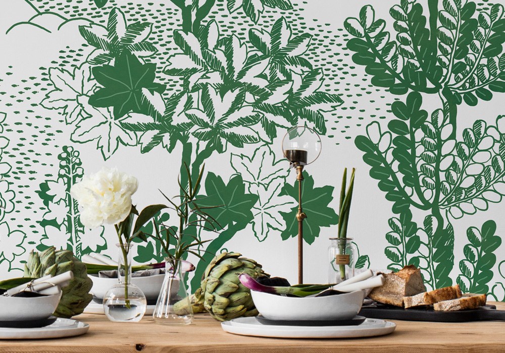 R15721 Eden Green Flora Maxima Mural by Rebel Walls