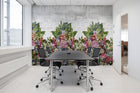 R15762 Flower Burst Concrete Bouquet Mural by Rebel Walls