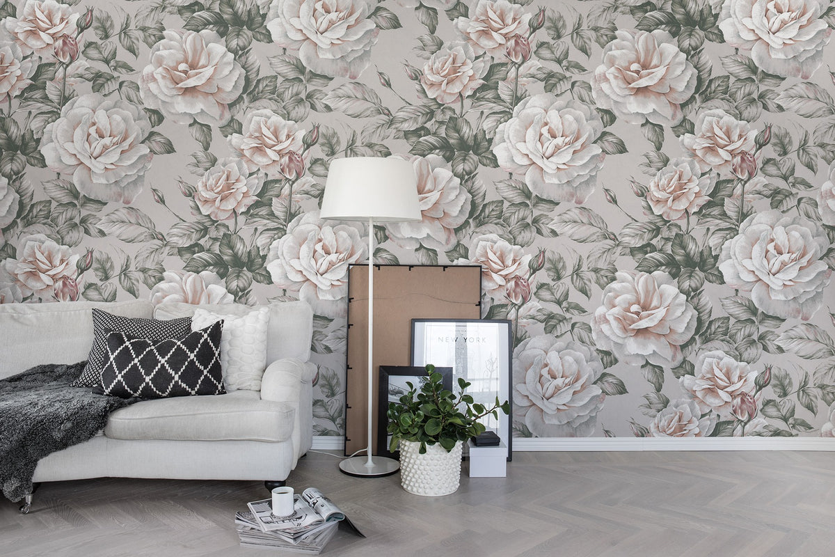 R15851 Nude Roses Bouquet Mural by Rebel Walls