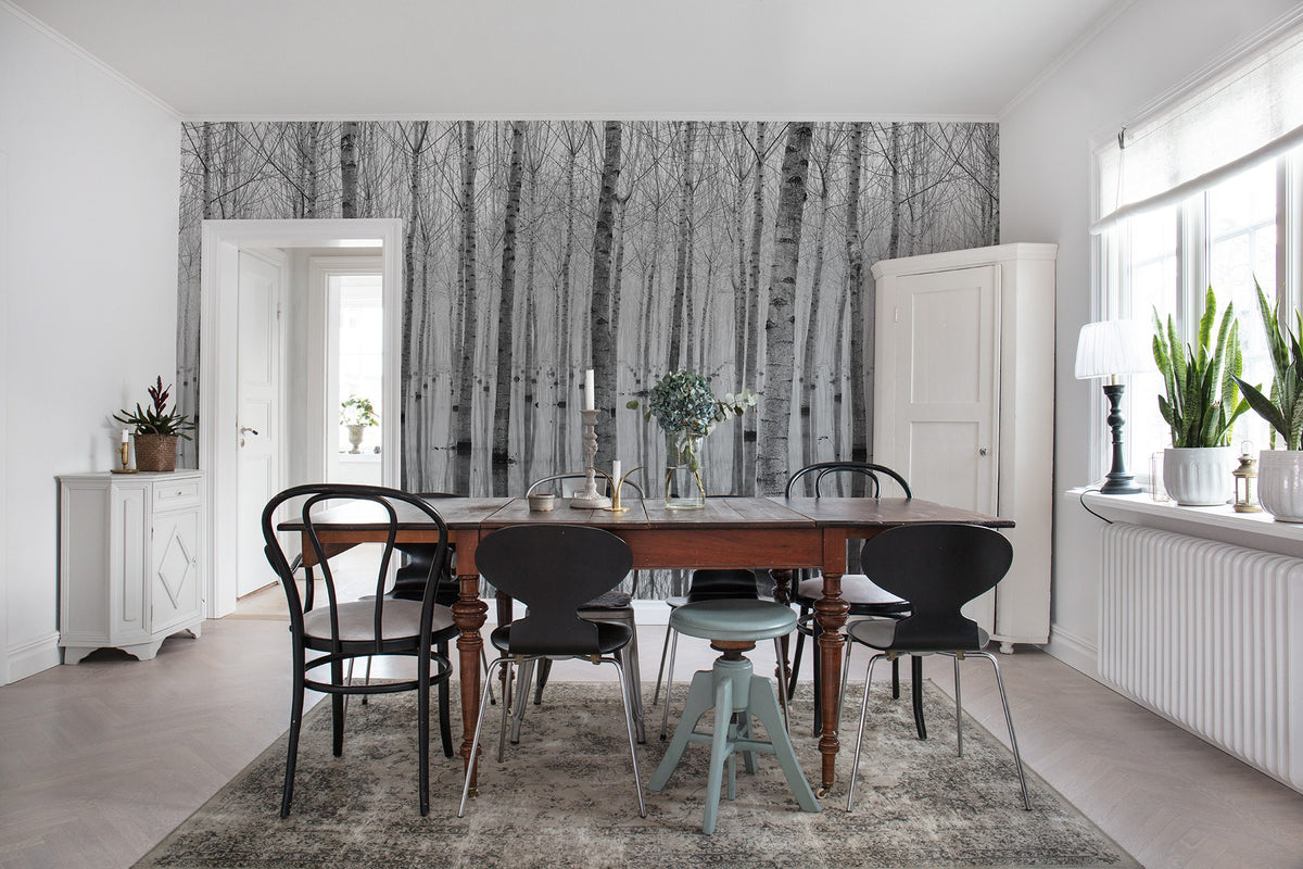 R16061 Birch Echo Bouquet Mural by Rebel Walls