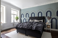 R16102 Arch Deco Blue Mural by Rebel Walls