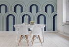 R16102 Arch Deco Blue Mural by Rebel Walls