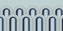 R16102 Arch Deco Blue Mural by Rebel Walls