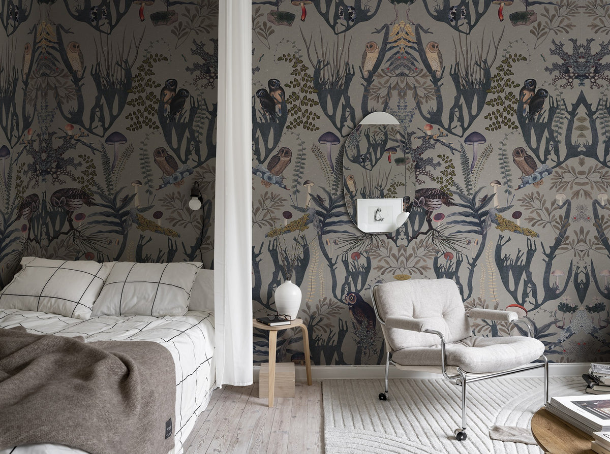 R16212 The Swedish Forest Blue Day & Night Mural by Rebel Walls