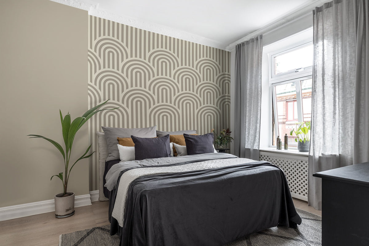 R16282 Happy Hills Vanilla Deco Mural by Rebel Walls