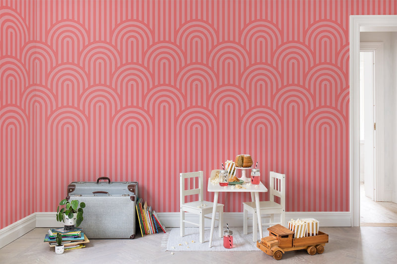 R16283 Happy Hills Bubble Gum Deco Mural by Rebel Walls