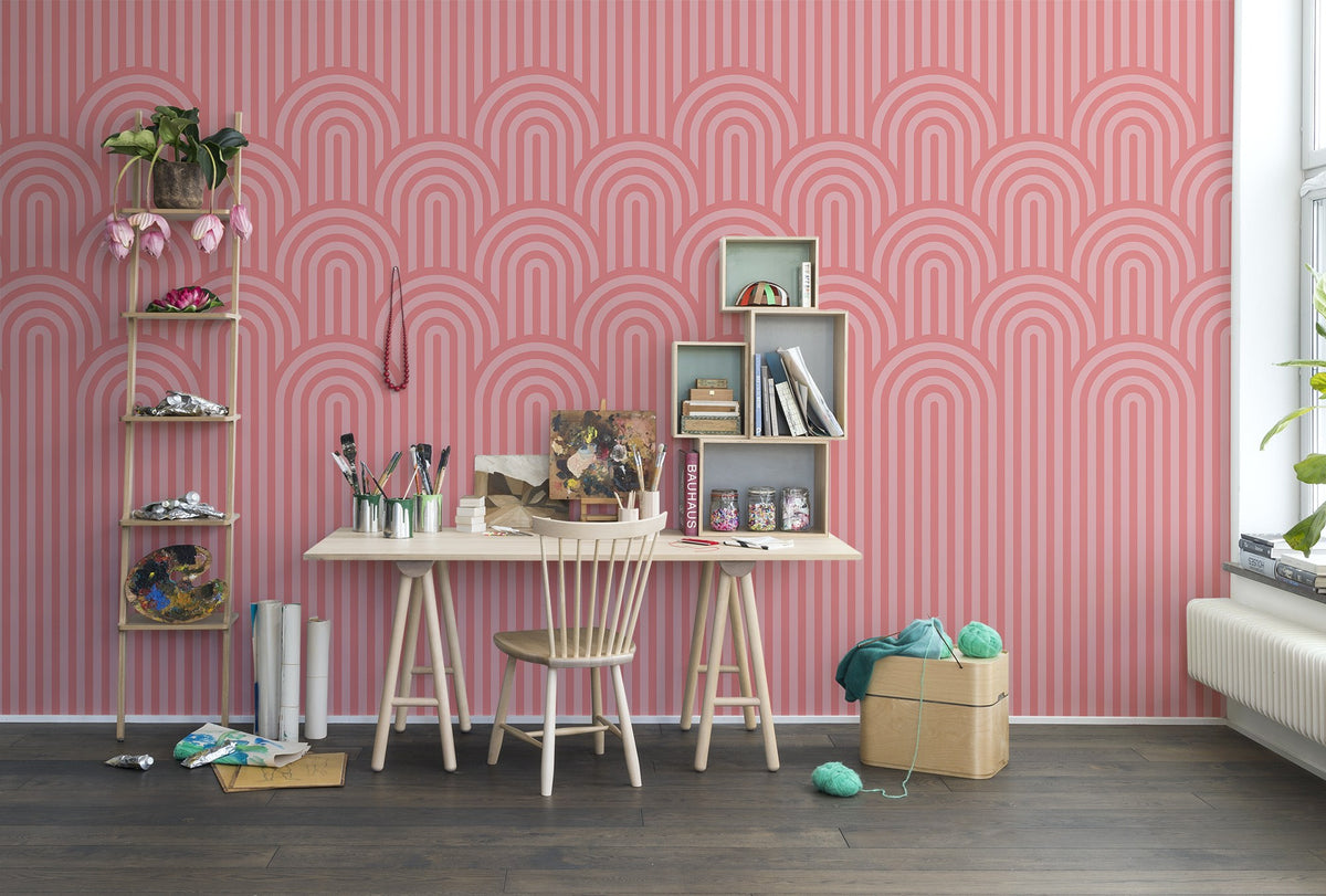 R16283 Happy Hills Bubble Gum Deco Mural by Rebel Walls
