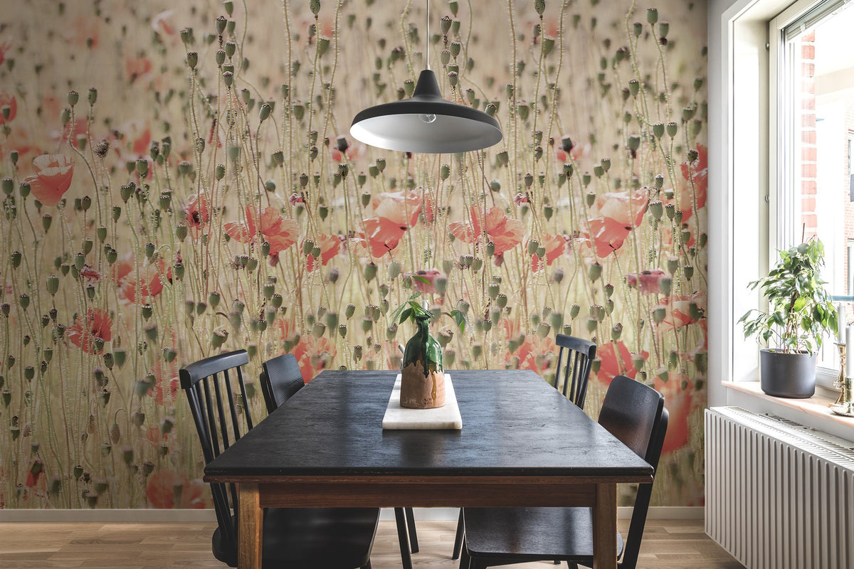 R16391 Poppies Scandinavia Mural by Rebel Walls