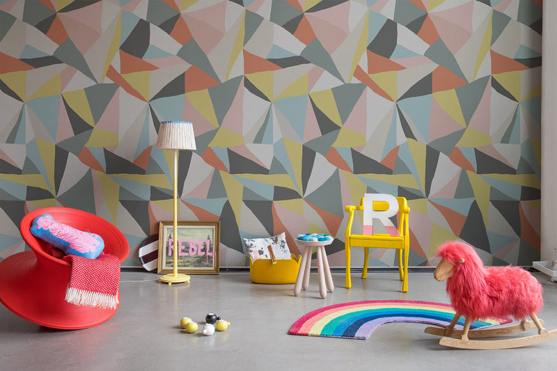 R16681 Retro Geometry Nostalgia Anew Mural by Rebel Walls