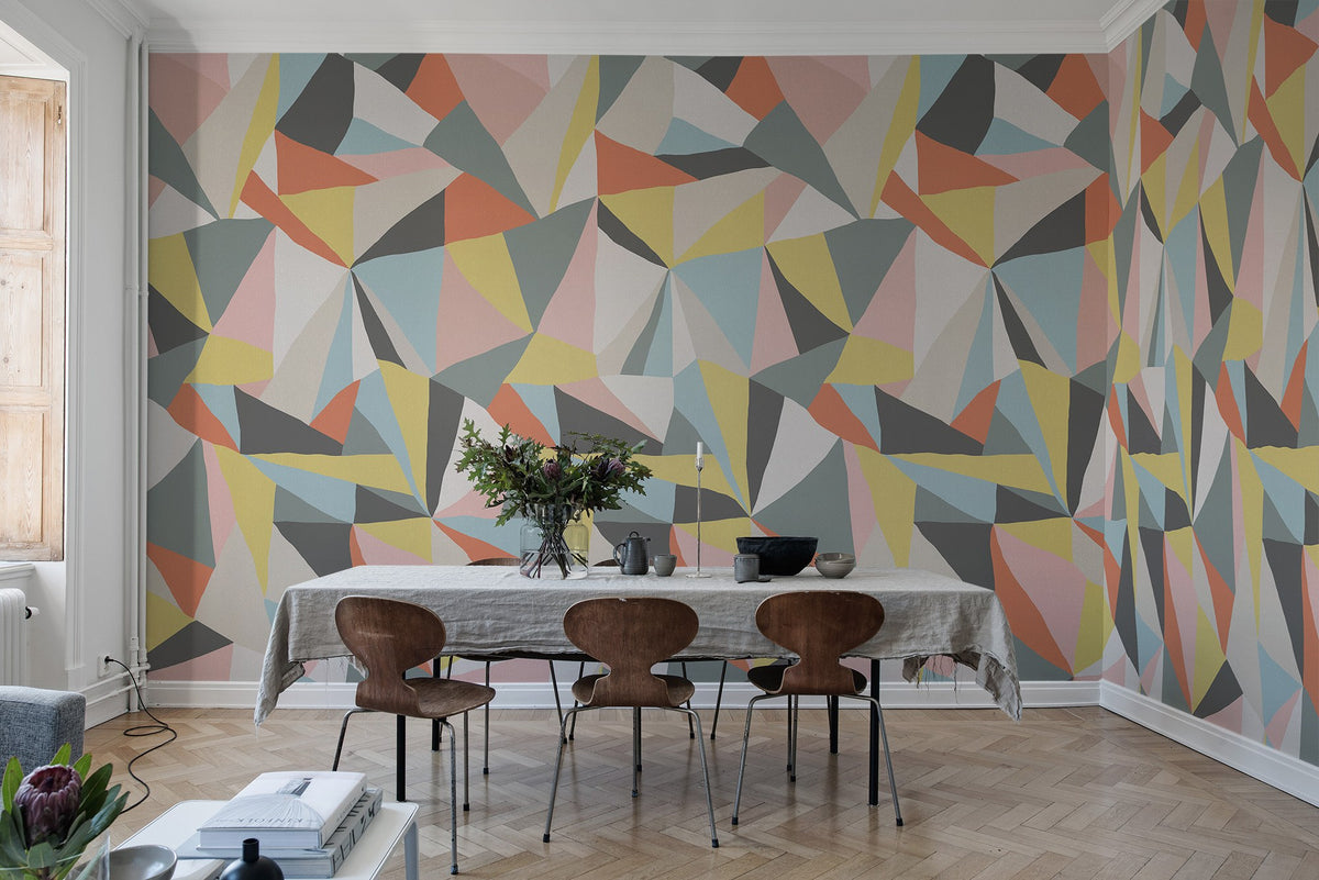 R16681 Retro Geometry Nostalgia Anew Mural by Rebel Walls