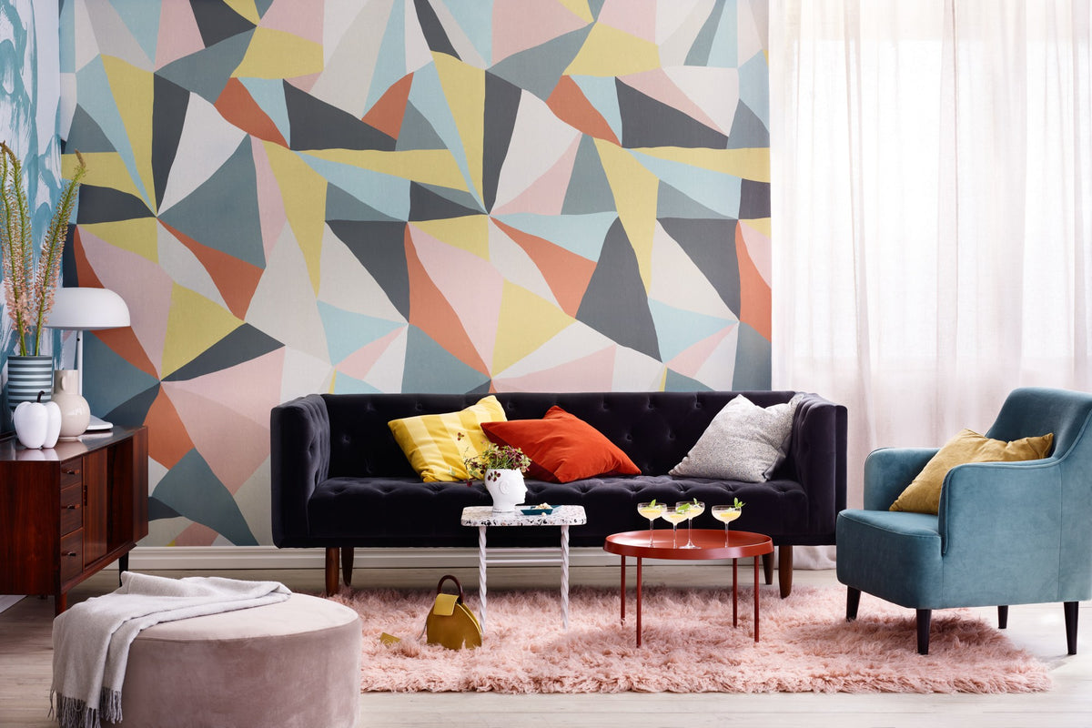 R16681 Retro Geometry Nostalgia Anew Mural by Rebel Walls