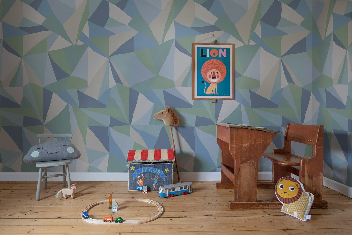 R16682 Retro Geometry Ice Play Mural by Rebel Walls