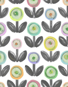 R16712 Flower Parade Licorice Play Mural by Rebel Walls