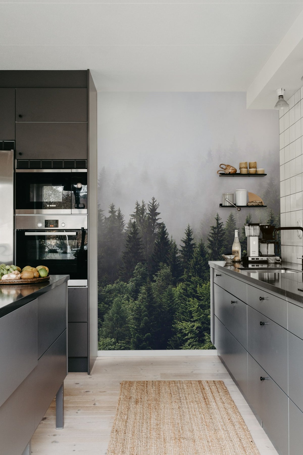R16731 Misty Fir Forest Pops Mural by Rebel Walls